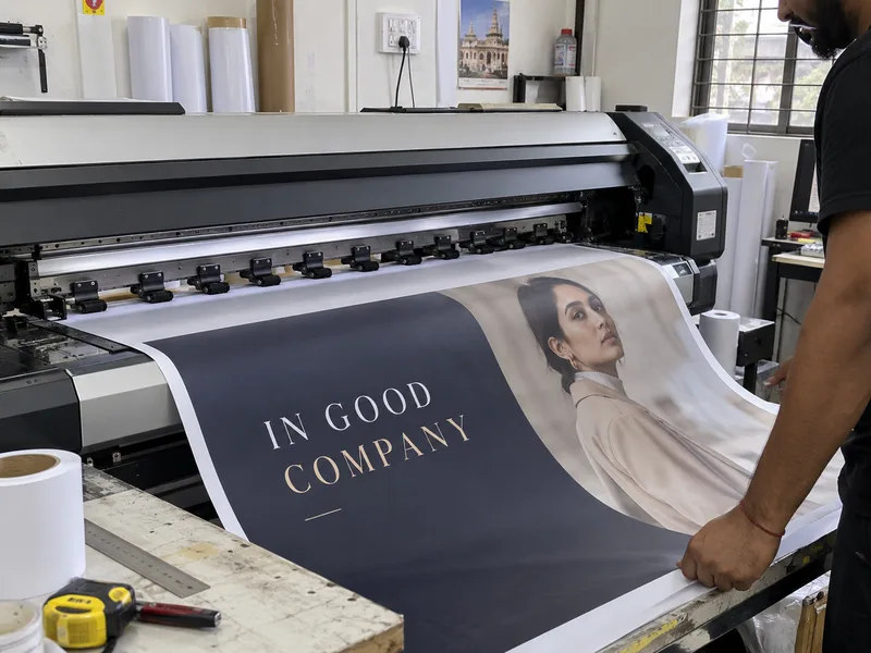 Illustrative print production with campaign artwork